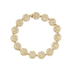 Gold & Diamond Happy Face Eternity Bracelet