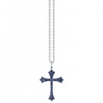 Men's Collection Gold & Sapphire Gothic Cross Necklace