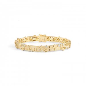 Gold & Diamond 20th Anniversary Icon Bracelet