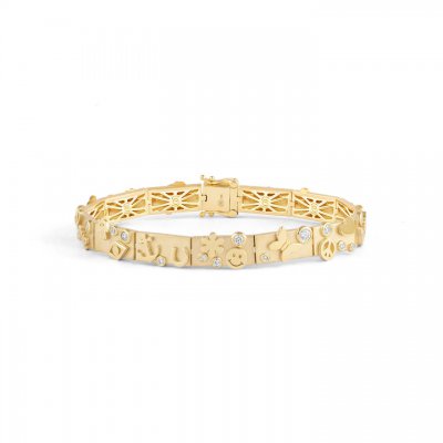 Gold & Diamond 20th Anniversary Icon Bracelet