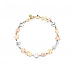 Tri-Tone Gold Small Multi-Icon Bracelet