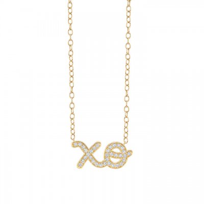 Gold & Diamond Extra Large XO Necklace