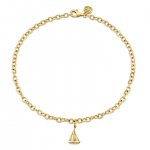 Gold & Diamond Sailboat Anklet