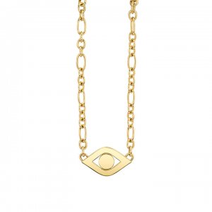 Pure Gold Extra Large Evil Eye Link Necklace