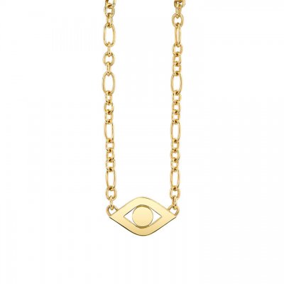 Pure Gold Extra Large Evil Eye Link Necklace