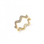 Gold & Diamond Wavy Ring