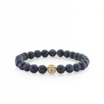 Men's Collection Gold & Diamond Evil Eye Bead on Sapphire