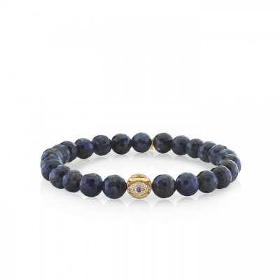 Men's Collection Gold & Diamond Evil Eye Bead on Sapphire