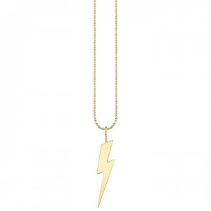 Pure Gold Large Lightning Bolt Charm