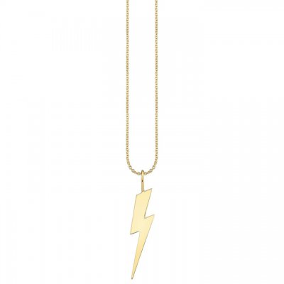 Pure Gold Large Lightning Bolt Charm