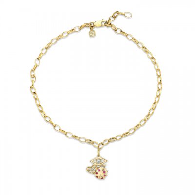 Gold & Diamond Love, Protection & Luck Anklet