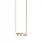 Gold & Pave Diamond Mrs Necklace