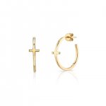 Pure Gold Small Cross Hoops