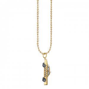 Men's Collection Gold & Diamond Taxi Cab Necklace