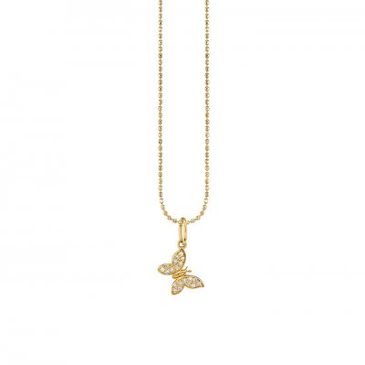 Little Loves Gold & Diamond Tiny Butterfly Necklace