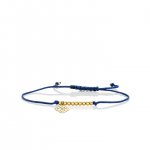 Gold & Diamond Tiny Evil Eye Cord Bracelet