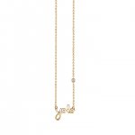 Gold Plated Sterling Silver Yolo Necklace with Bezel Set Diamond