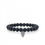 Men's Collection Mini Black Rhodium & Pave Diamond Skull on Matte Black Onyx