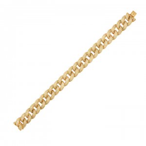 Gold & Pave Diamond Link Bracelet