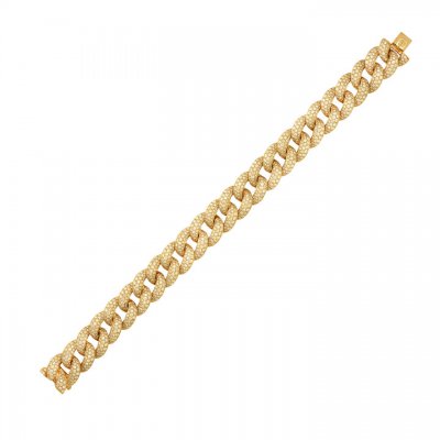 Gold & Pave Diamond Link Bracelet