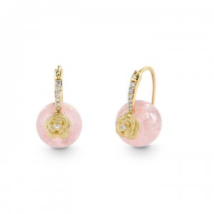 Gold & Diamond Rose Morganite Earrings