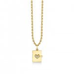 Gold & Diamond Heart Locket Charm