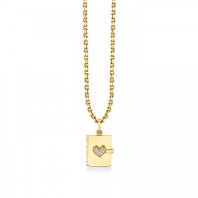 Gold & Diamond Heart Locket Charm