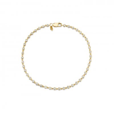 Gold & Diamond Bezel Chain Bracelet