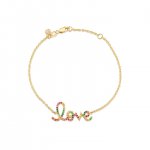 Gold & Rainbow Medium Love Bracelet