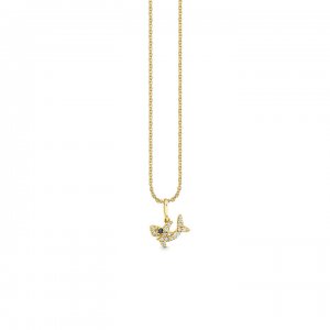 Gold & Diamond Small Shark Charm