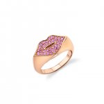 Gold & Pink Sapphire Lips Signet Ring