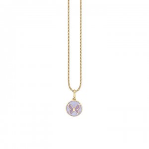 Gold & Enamel Tiny Butterfly Medallion Charm