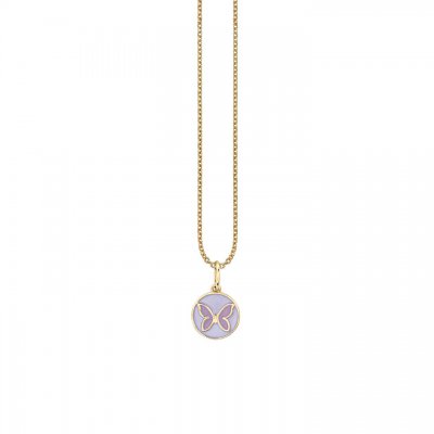 Gold & Enamel Tiny Butterfly Medallion Charm