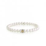 Gold & Diamond Eternity Heart Rondelle on Pearls