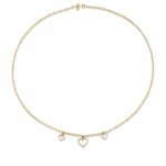 Gold & Diamond Three Heart Necklace