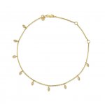 Gold & Diamond Marquise Fringe Anklet