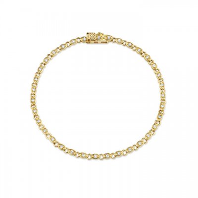 Gold & Diamond Marquise Eye Eternity Bracelet