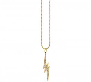 Gold & Diamond Large Lightning Bolt Charm