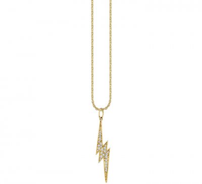 Gold & Diamond Large Lightning Bolt Charm