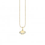 Gold & Diamond Small Saturn Charm