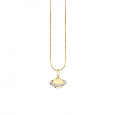 Gold & Diamond Small Saturn Charm