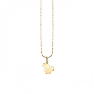 Little Loves Pure Gold Small Squirrel Necklace