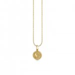 Little Loves Gold & Diamond Tiny Cupid Coin Necklace