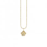 Little Loves Gold & Diamond Small Paw Print Necklace