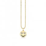 Gold & Diamond Star Eyes Happy Face Charm