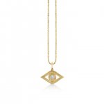 Gold & Diamond Extra Large Fluted Evil Eye Charm