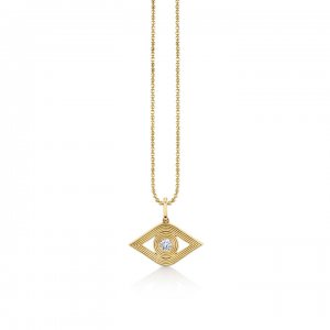 Gold & Diamond Extra Large Fluted Evil Eye Charm