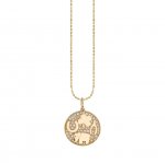 Gold & Pave Diamond Luck Tableau Medallion Charm