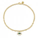 Gold & Multicolor Gemstone Crab Anklet