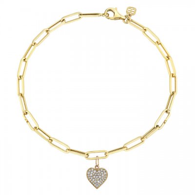 Gold & Diamond Heart Anklet